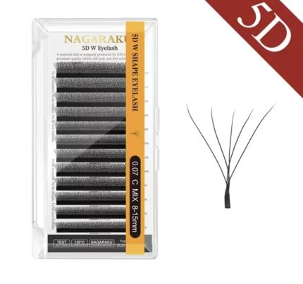 Blister de pestañas 0,07 5D w curva D (Mix, curva D y C 8, 9, 10, 11, 12, 13, 14,15mm) Nagaraku