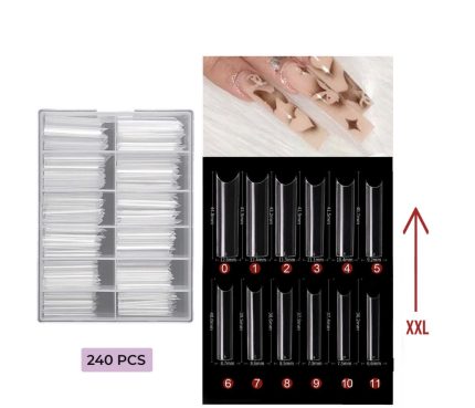 Tips cuadrado para acrilico o polygerl (transparente) 240pcs