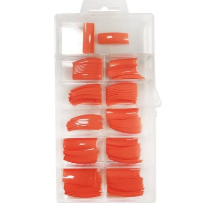 Tips cuadrado para acrilico o polygel  (naranja) 100pcs