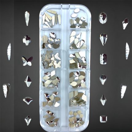 Gemas o Cristales de vidrio (plateado)