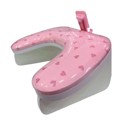 Apoya Brazos Modelo U (Rosado de corazones con glitter) impermeable con porta celular