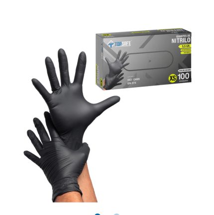 Guantes Negros Premiun Talla S 100pcs TopSafe