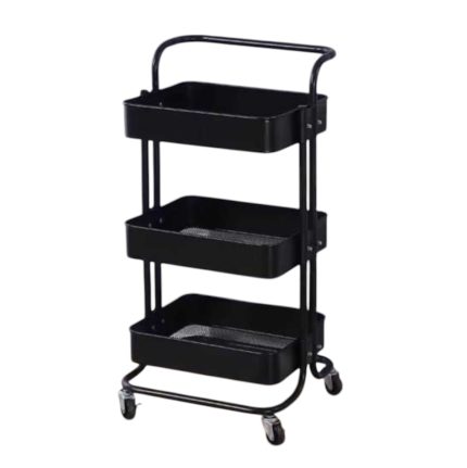 Carrito organizador con bandeja metalica (negro) 3pcs