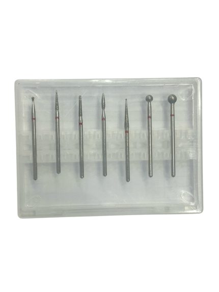 Set Fresas para manicura cinta roja cinta roja 7pcs alternativa
