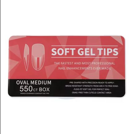 Tips Soft Gel Amond Medium (con porosidad) 550 pcs