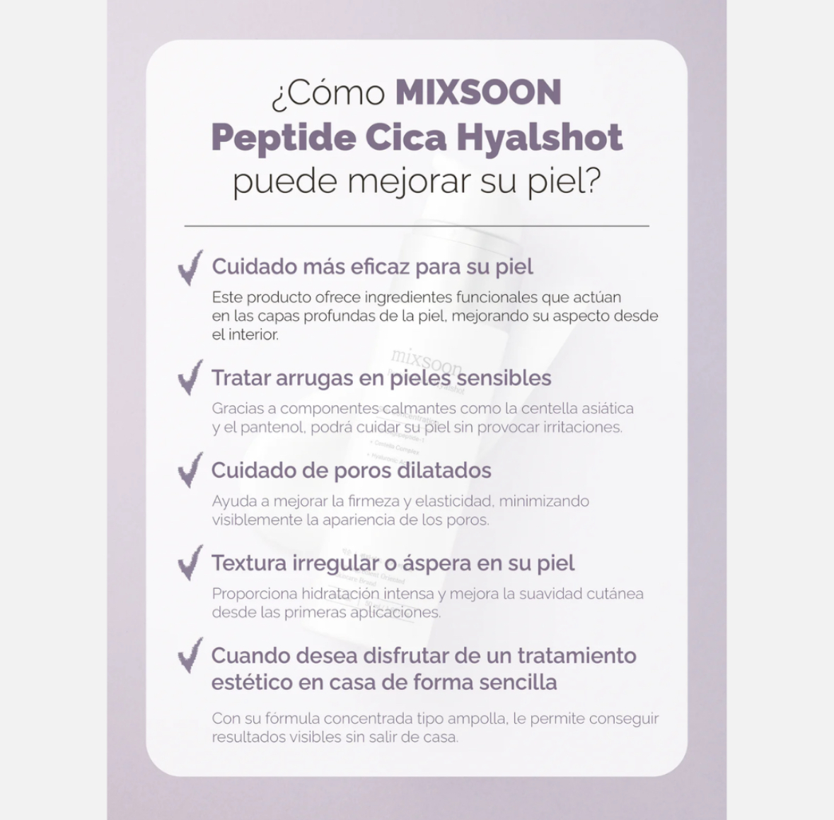 Mixsoon Serum “Peptide Cica Hyal shot” 50ml Mixsoon - Imagen 3