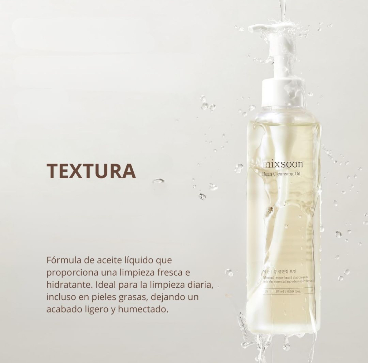 Mixsoon Limpiador “Bean Cleansing Oil” – 195ml - Imagen 6