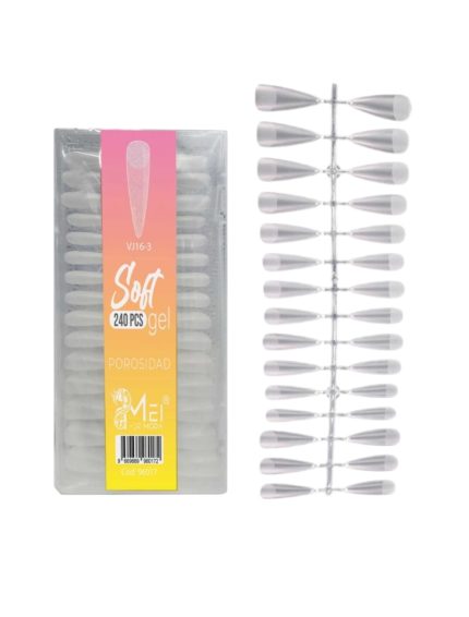 Tips Soft gel Stiletto VJ06 con porosidad 240pcs