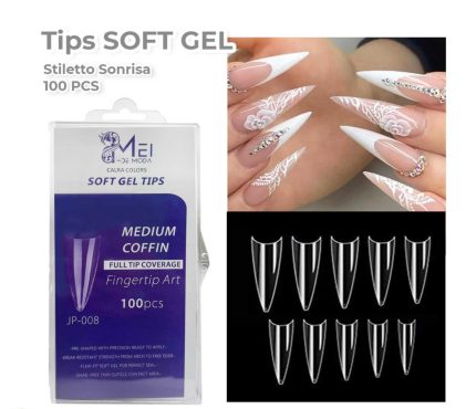 Tips sonrisa soft gel Stiletto 100 pcs