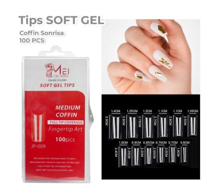 Tips sonrisa soft gel cuadrado 100 pcs
