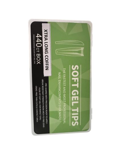 Tips Soft gel sonrisa modelo xtra long (Coffin) 550 pcs