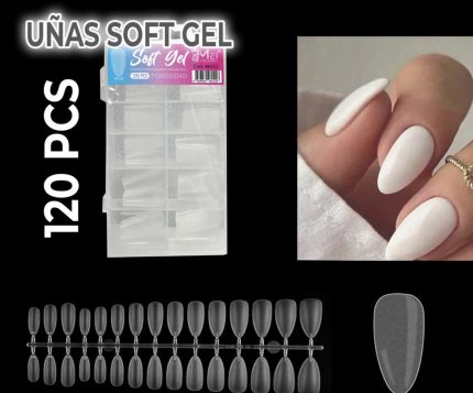 Tips Soft gel almendra con porosidad 120 pcs