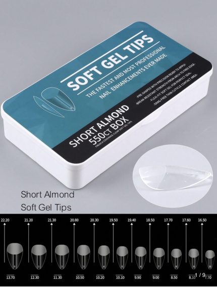 Tips Soft Gel Almendra Small con porosidad 550 pcs