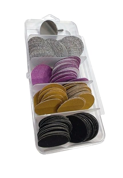 Lija + fresa para pedicura o podologia grit (# 80, 120, 180, 240) 120 pcs