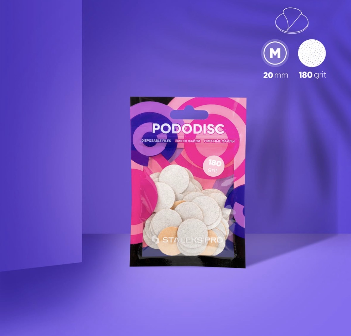 Lima 240 grit Pads Para Pododisc Pro – Talla “M” Blanco Staleks