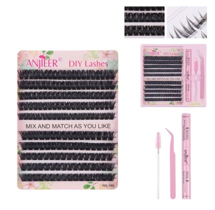 Set pestañas por racimo 80D-100D Mix Anjier Diy Lashes
